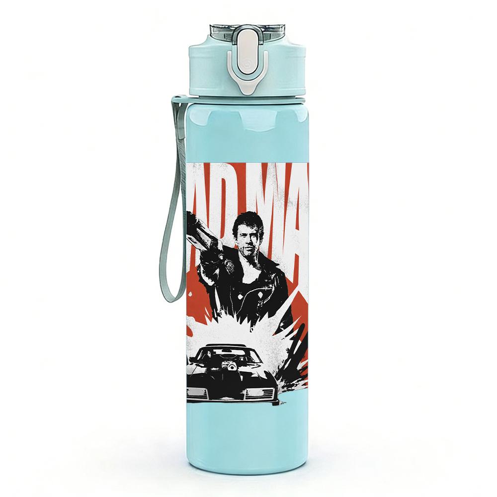 1PC Retro Western Cowboy Gun Grunge Print 750ml Portable Sports Water Bottle Leakproof Gym Outdoor Travel Drink Cup
