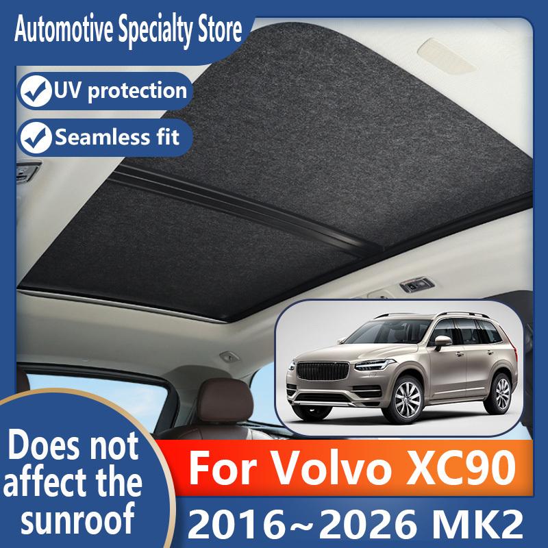 Für Volvo XC90 2016~2026 25 MK2 Auto Panoramadach Isolierung Dachvisier Elektrostatische Adsorption Wildleder Stoff Sonnenschutz