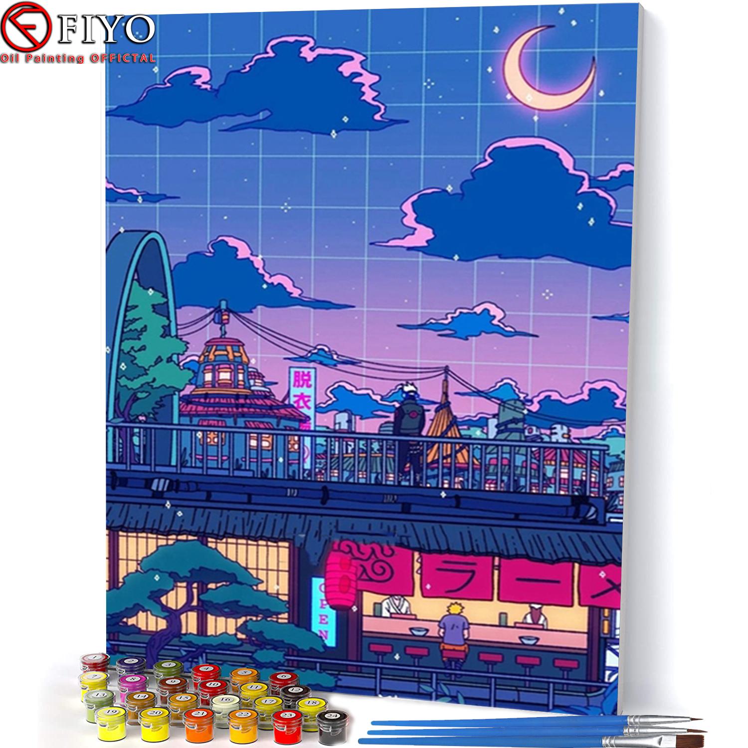 

40x50cm DIY Живопись по номерам Наборы Мультфильм Масло Картина По номеру Современный домашний декор Настенные художественные поделки