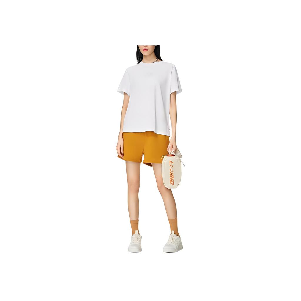 Li Ning Sports Trend Series Logo Pendant Round Neck Short Sleeve T-Shirt Women T-Shirt White AHSS710-6