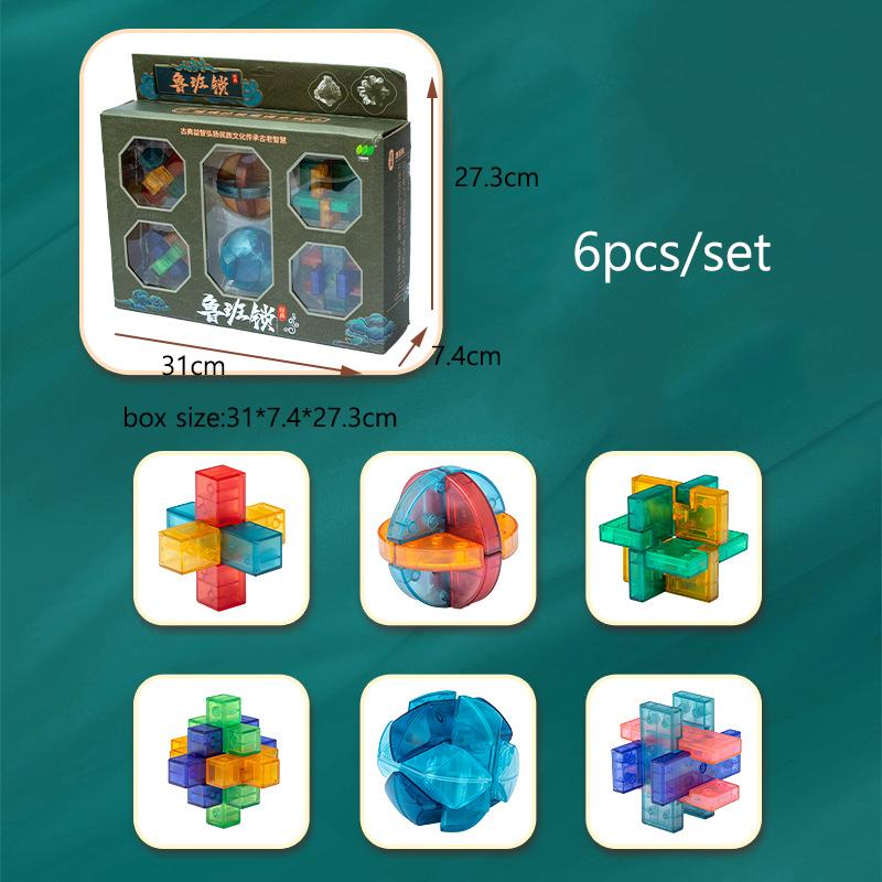 

Color Unlock Toys Set Kong Ming Lu Ban Lock IQ Brain Teaser Montessori 3D Puzzles Game Adult Decompression Kids Educational Toys