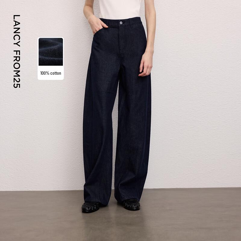 Langzi 2025 Minimalist Curved Leg Denim Jeans