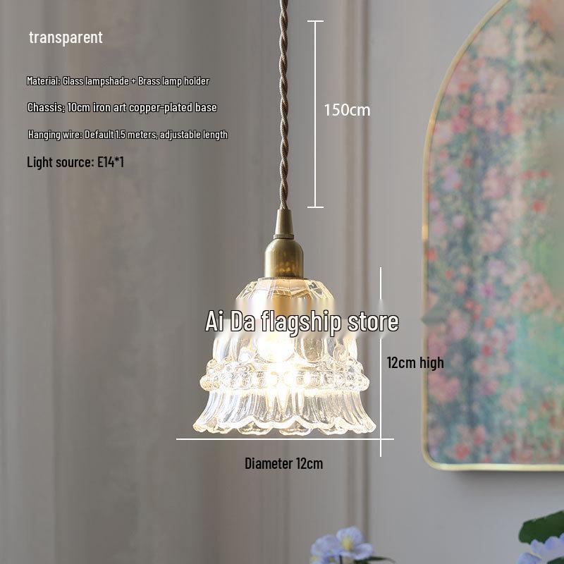 French Modern Glass Pendant Lamp for Bar, Hallway, or Bedroom