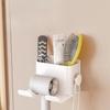 1Pc Bathroom Wall Hanging Hair Dryer Rack No Punching Household Toilet Hair Dryer Hanger Storage Artifact Wall Hanging Bracket
