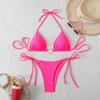 11 new bikini European and American triangle cup sexy bikini split swimsuit swimsuit solid color sexy swimsuit