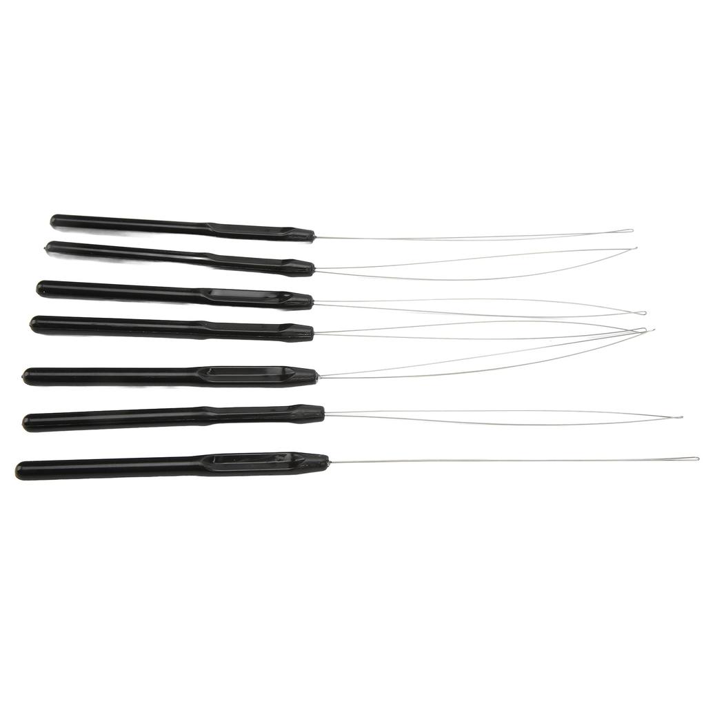 7Pcs Hair Extension Loop Needle Threader Light Weight Handy To Use Plastic Hair Extension Tools for