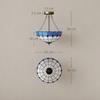 Tiffany Style Ceiling Light, Vintage Chandelier with 3 E27 Sockets, Semi Flush Mount for Living Room, Bulbs Not Included