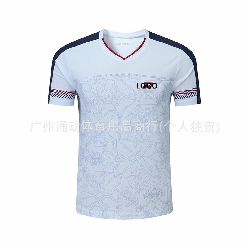Unisex Badminton Training Shirt With Contrast Shoulder Design Mesh Quick-Dry Sport Top Team Match