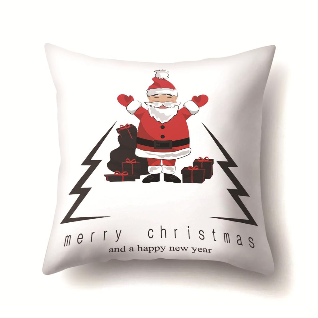 European and American Christmas Santa Claus Christmas Tree Creative Polyester Pillow Case Fashion Home Pillow Case