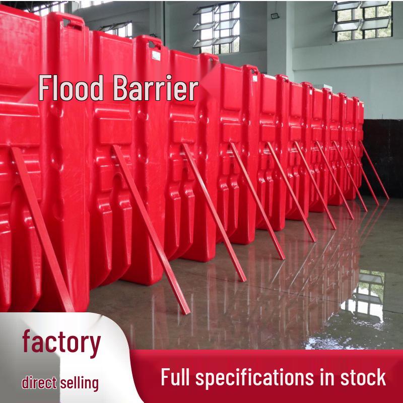 Municipal Modular L-Shaped ABS Flood Barrier Red 52cm Straight Plate