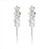 Design sense super fairy shell flower fringed earrings s111 silver needle high sense exaggerated long stud earrings temperament earrings