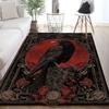 Luxurious Gothic-Inspired Black Raven Red Flowers Living Room Bedroom or Office Decor Bedroom Accent Rug Artistic Rug Design