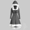 Autumn and Winter  Matching Long-sleeved Fluffy Hooded Dress with Hooded Slim-fitting Trench Coat Christmas