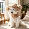 Pet Autumn and Winter Pink Ball Ball Yarn Hat Cat Dog Neck Protection Knitted Small Dog Cat Warm Hat Puppy Accessories