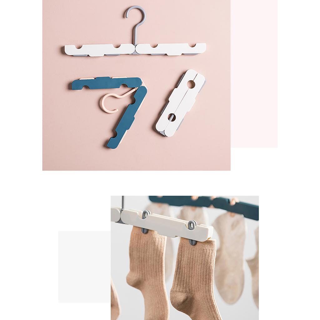 Clothes Hanger Rack Anti Slip Multifunctional Foldable Travel Hanger with Clips for Home Dorm Dark