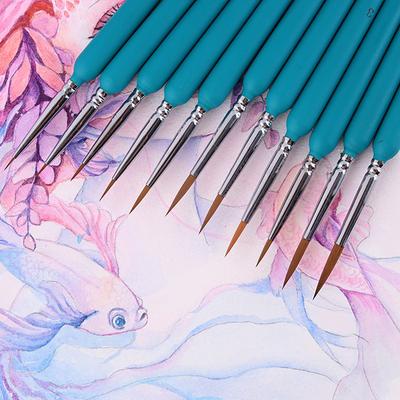 11pcs Miniature Paint Brushes Art Painting Brushes Paint Brush Gouache Watercolor Oil Paints Artists Hand Painted Brush