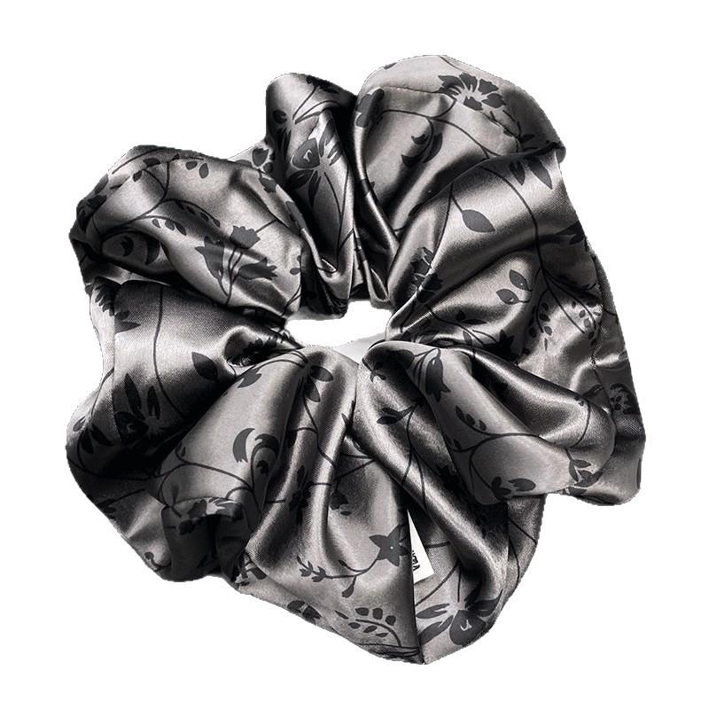 Elegant Chinese Satin Ink Painting Hair Tie for Women - Large Intestine Style Ponytail Accessory