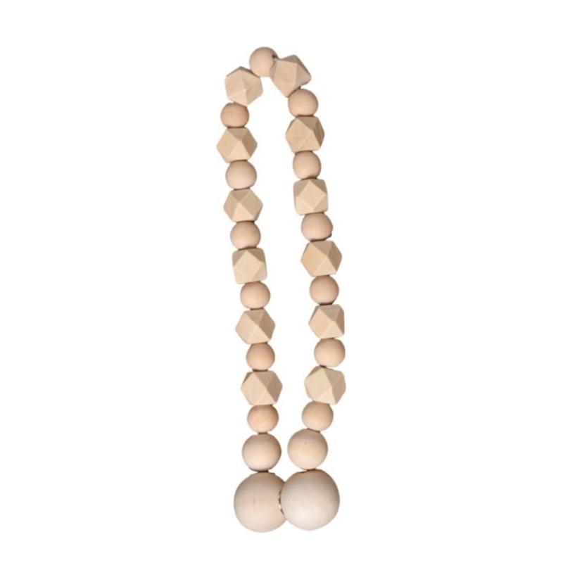 Vintage Wood Beaded Curtain Holders Tiebacks 6Pieces Set Window Drape Holdback for Bedroom and Living Room Decoration