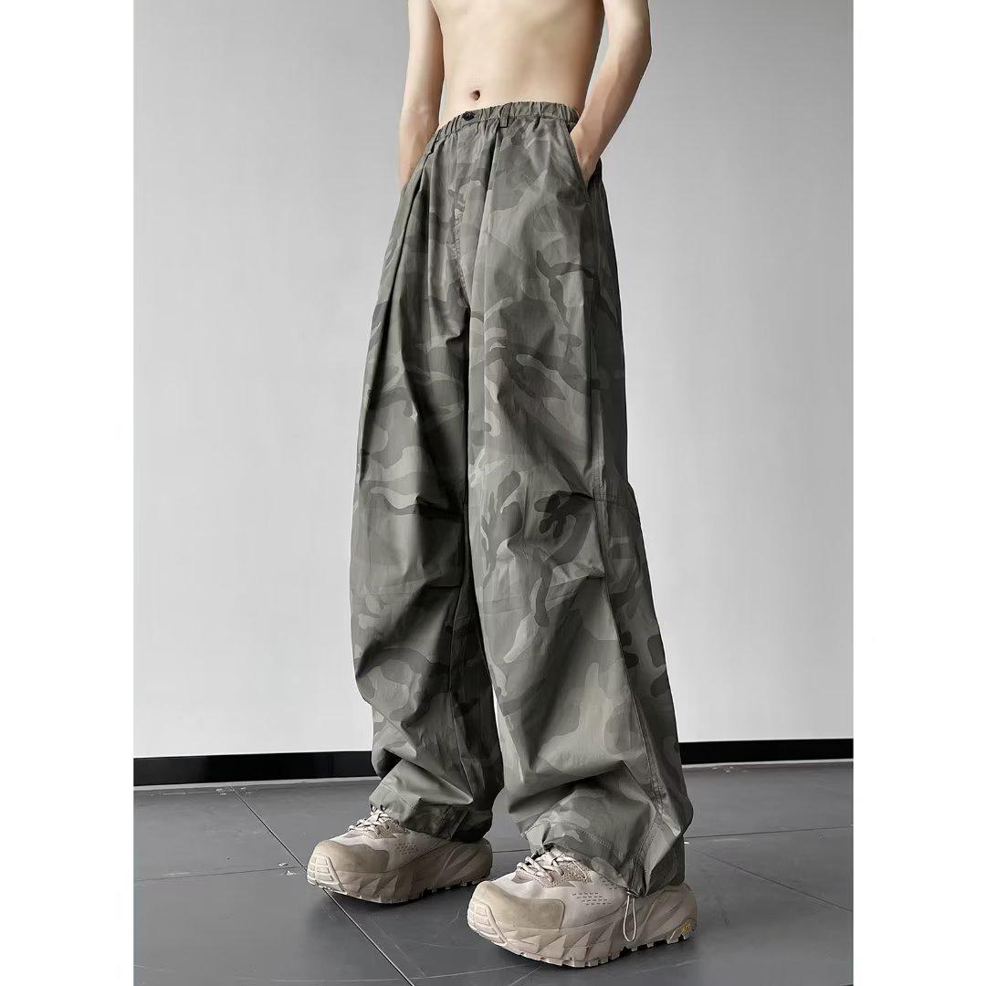 

Men’s Summer Ice Silk Camouflage Wide-Leg Paratrooper Pants XL камуфляжный