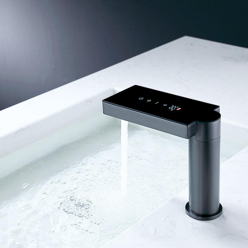 Sensor Fauce Digital Display Bathroom Basin Faucet Sink Faucet Touch Screen Brass Deck Mount Cold Hot Water Mixer Bathroom Crane