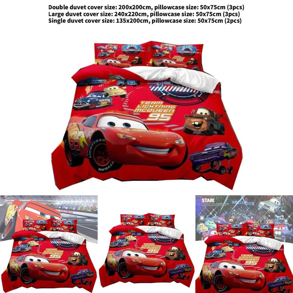 Cars Lightning Mcqueen Beddengoed Set Met Actieve Kleurstoffen Bedrukking Moderne Stijl Voor Kinderkamer Decoratie