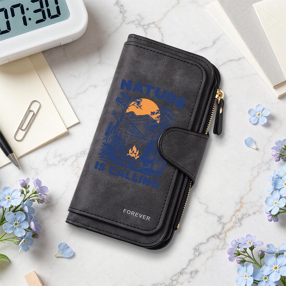 Nature Camping Women Long Wallet Fashion Leather Multi Card Holder Cash Purse