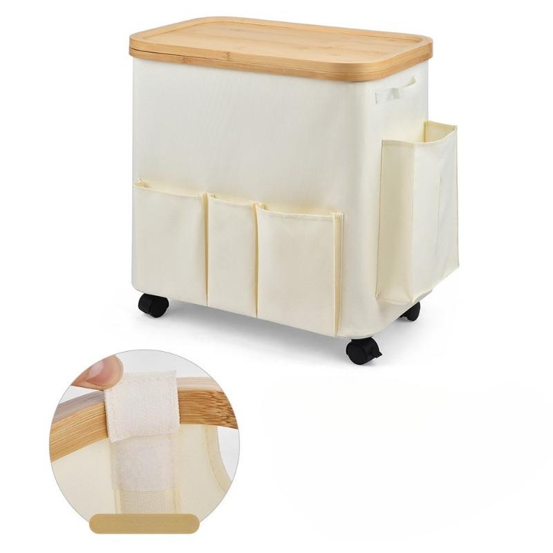Folding Storage Basket Multifunction Dirty Laundry Baskets Toys Organizer Cart Bedroom Hampers with Lid Organizers Furniture белый