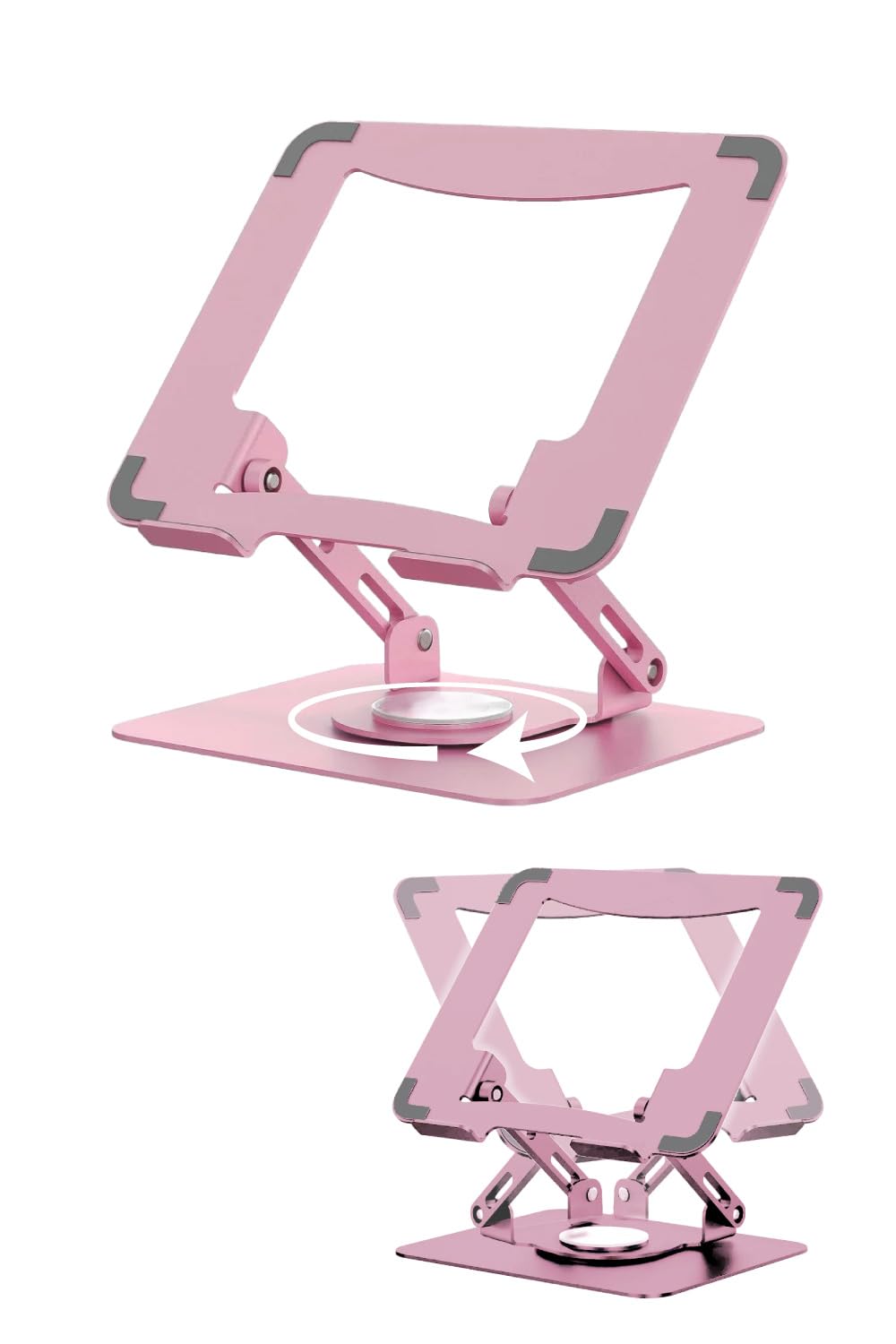 

AP LAB Подставка для ноутбука с регулируемой высотой и углом наклона 360 градусов, для снятия боли в спине и плечах, совместимая с ПК и планшетами, складная, вращающаяся, [Снимает боль, плечи, розовый