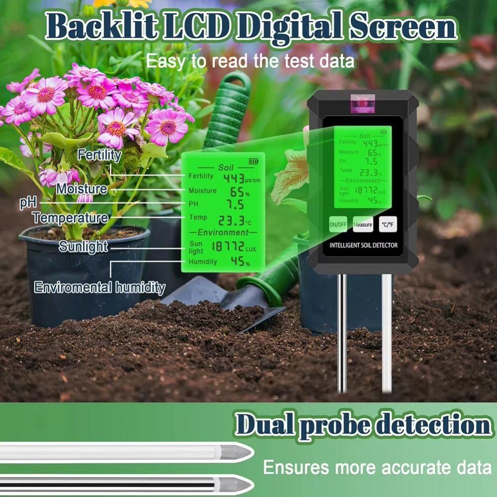 LCD Display Soil PH Tester Humidity Detection Soil Moisture Meter  Planting Land
