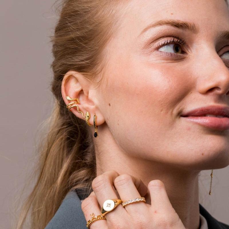 Dainty Clip On Snake Earrings Personality Animal Ear Clips Jewelry Fashion Punk Studs Earrings Snake Shaped Earring