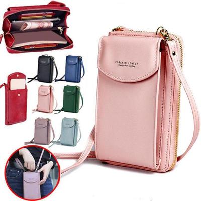 Pequena bolsa de ombro feminina de couro PU mini bolsa de telefone bolsa de moeda bolso de dinheiro
