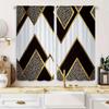Black Gold Geometric Curtains Hd Print Polyester Pocket Rod Living Room Bedroom Curtain Light Filtering For Area Made Of Machine Washable