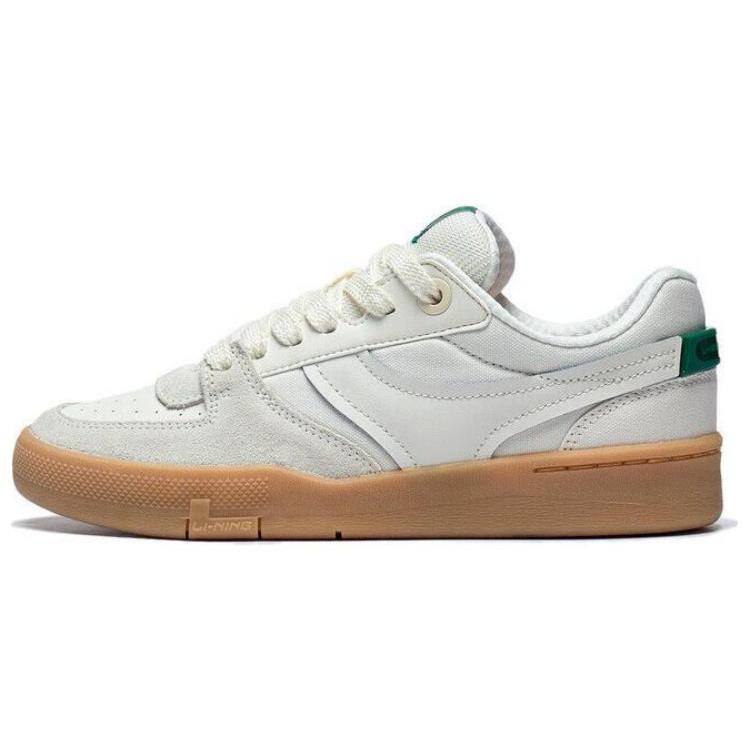 new LiNing Zhengrong 92S| Slip Resistant Impact Resistance Low Top Skateboard Shoes Women's White Green