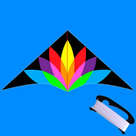Seven-Color Triangle Flower Kite - Easy To Fly, Large Adult Size, Ideal for Light Breezes