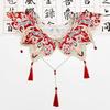 Embroidered Flower Tassels Collar Faux Collar Traditional Han Costume Decorative Collar Shawl Wrap for Cultural Event