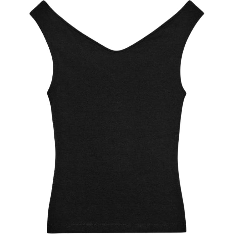 Zara Женские майки Черные Умеренно приталенные 2335179-800