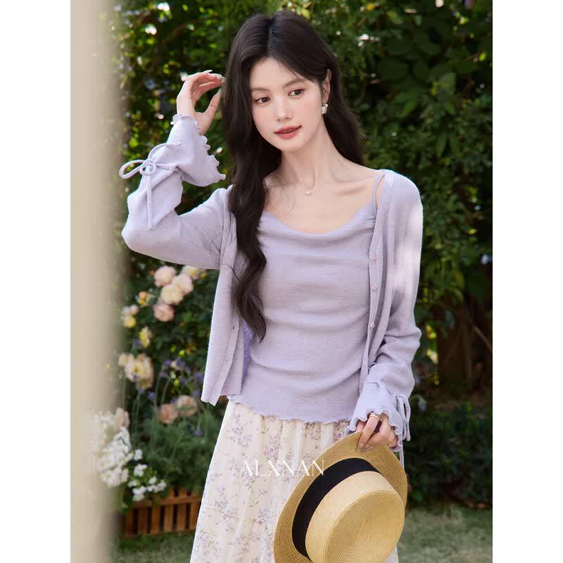 Women's Purple Knit Pullover Top