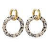 Natural Gemstone Woman Earrings Oversized Hoop Stainless Steel Earrings Wedding Party Jewelry Gifts Women's Fine Jewelry