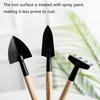 3Pcs/Set Small Gardening Tools Wood Handle Hand Shovel Rake Trowel Heavy Duty Metal Gardening Hand Tools for Balcony Succulents Flower Pots Planting