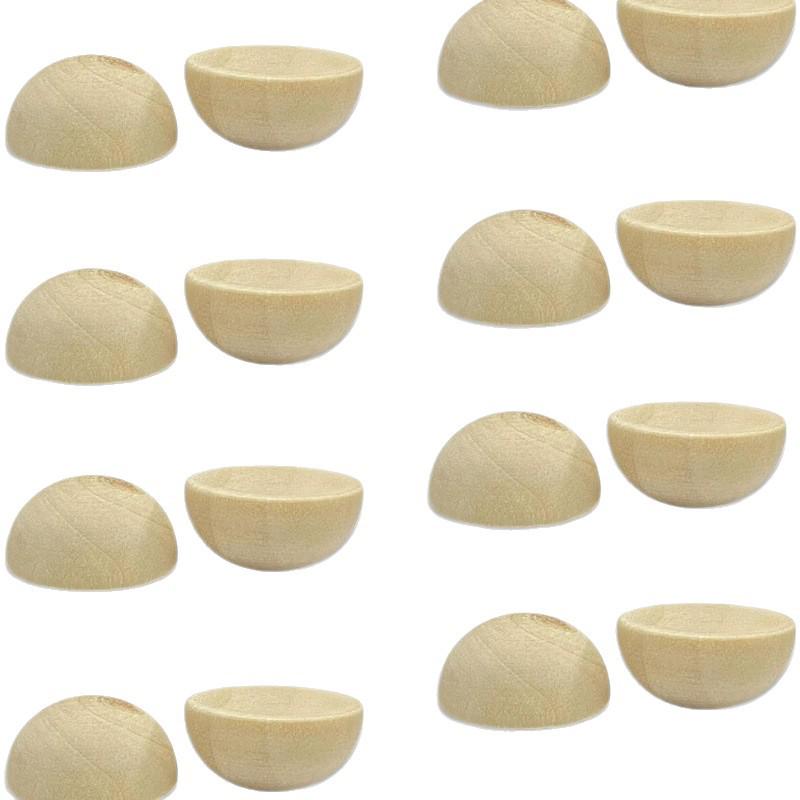 Solid Wood Half-Round Ball Beads - DIY Painting Ornaments & Geometric Teaching Aids