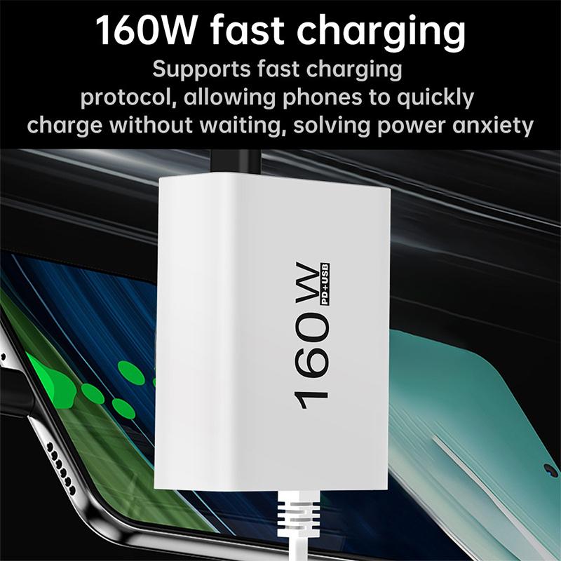 160W Multiport Usb Type C Fast Charger Pd Qc3.0 Desktop Phone Charger Adapter For Iphone Xiaomi Macbook Laptop Ipad Eu/Us Plug