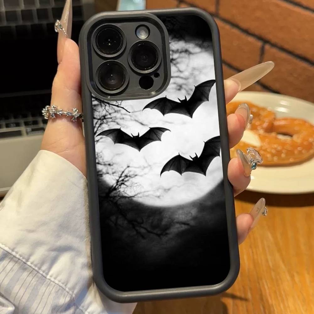 Gothik Vampir Fledermaus Gotisch Silikon Handyhülle Für iPhone 17 Air 17 16 15 14 13 12 11 Plus Pro Max Stoßfest Weiche Hülle