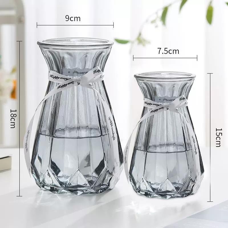 Vase Stylish Glass Single Flower Holder Simple Container Transparent Base Decorative Home Decor Height 15CM