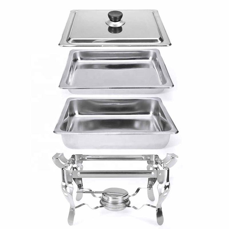 Stainless Steel Buffet Food Warmer Removable Pan Alcohol Stove