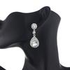 1 par de pendientes colgantes con diamantes de imitación brillantes para mujer, aretes colgantes con forma de gota de agua, aretes brillantes, regalo de joyería