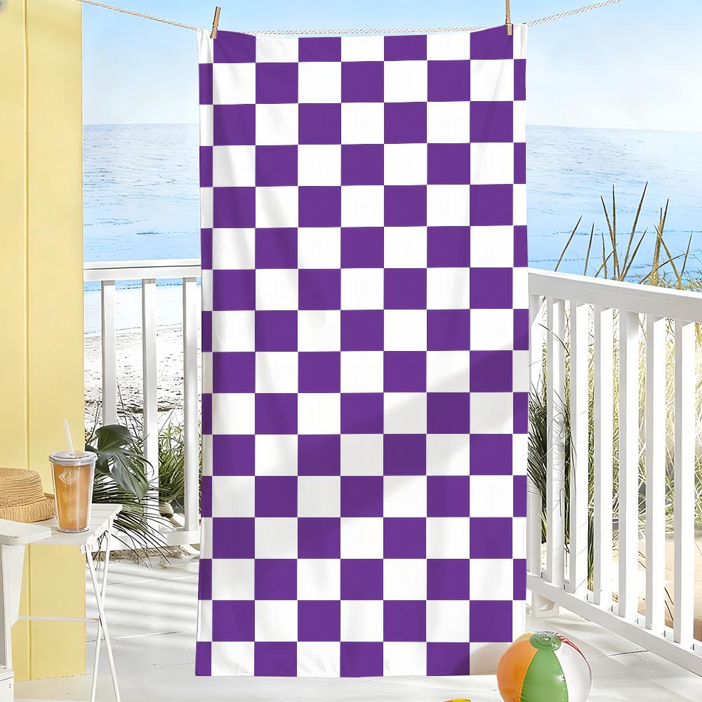 Fun Checkerboard Art Towel Soft Pool Gift For Travel Gym Shower Camping Quick Dry Sports Large Beach Towels