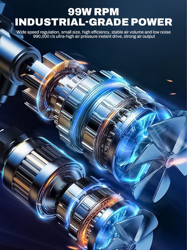 Super Storm 990000RPM Turbo Fan Powerful Air Blower Portable Dust Cleaner TypeC Charging Brushless Jet Blower for Home 10000mAh