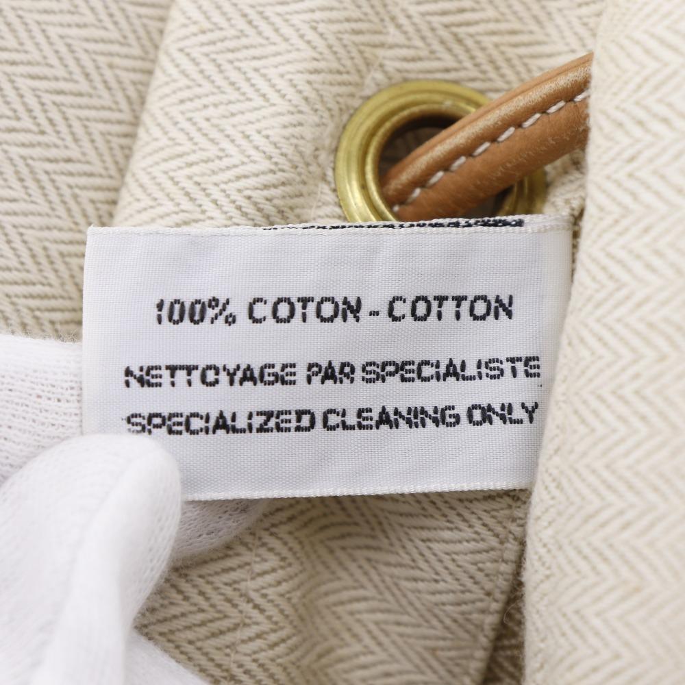 Hermes Alain GM Shoulder Bag Beige Canvas Unisex Used