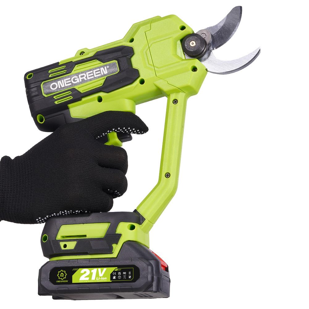 ONEGREEN Brushless 30MM Electric Pruner Shear 2 Gears Cordless Tree Bonsai Pruning Scissors Tools For Makita 21V Battery Pin
