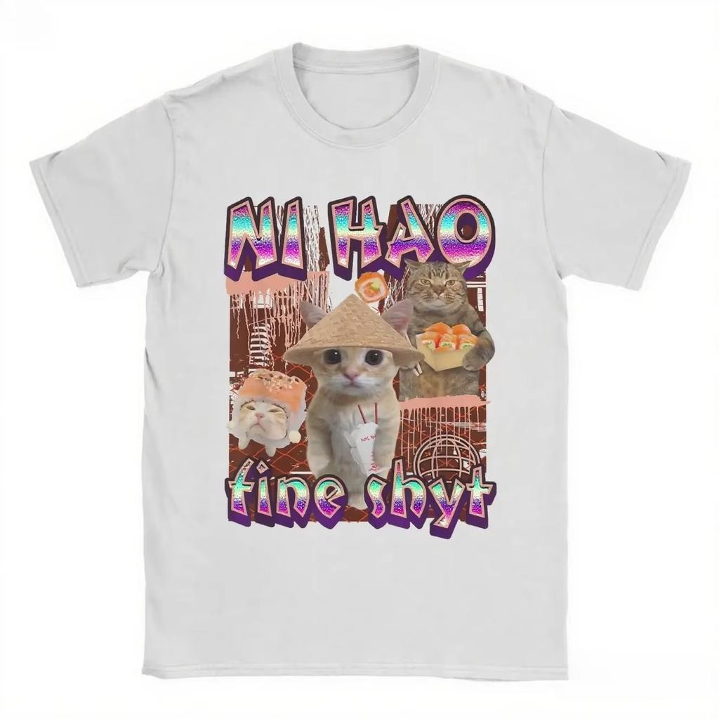 Neues T-Shirt Herren- und Damen-Bedrucktes T-Shirt Lustige Katze Sommerkleidung Baumwolle Sommerkleidung T-Shirt Hohe Qualität Streetwear